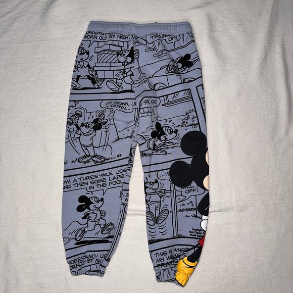 Zara Plush Mickey Mouse Logo Disney Pants Boys Size 7 Blue - Picture 6 of 8
